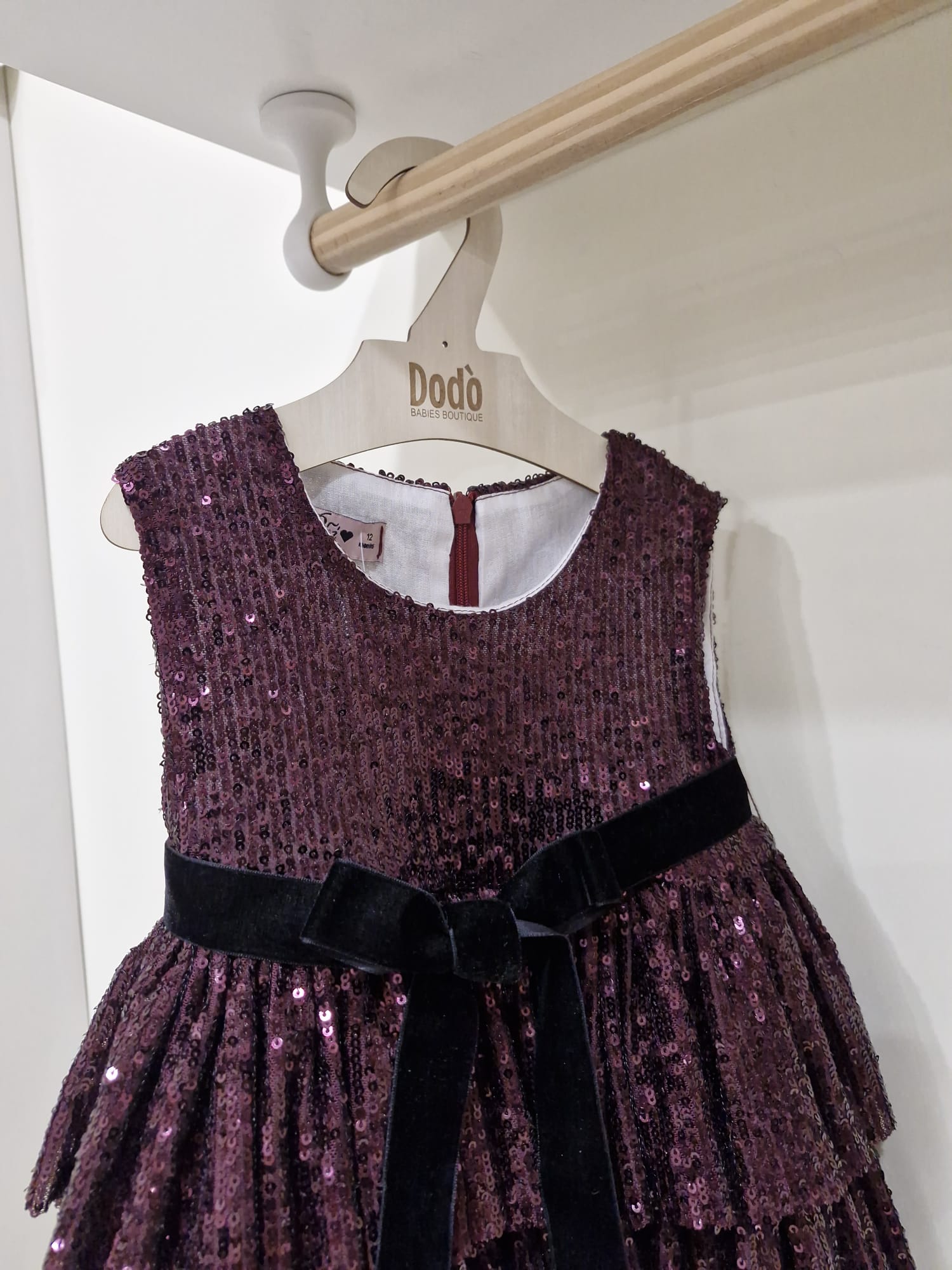 ABITO PAILLETTES PRUNE