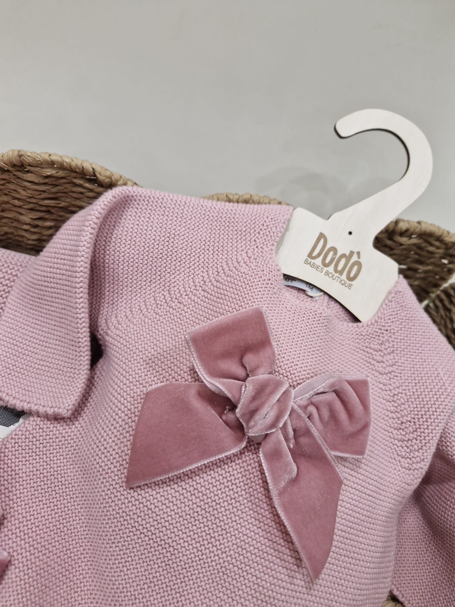 VELVET BOW SHORT SET PINK