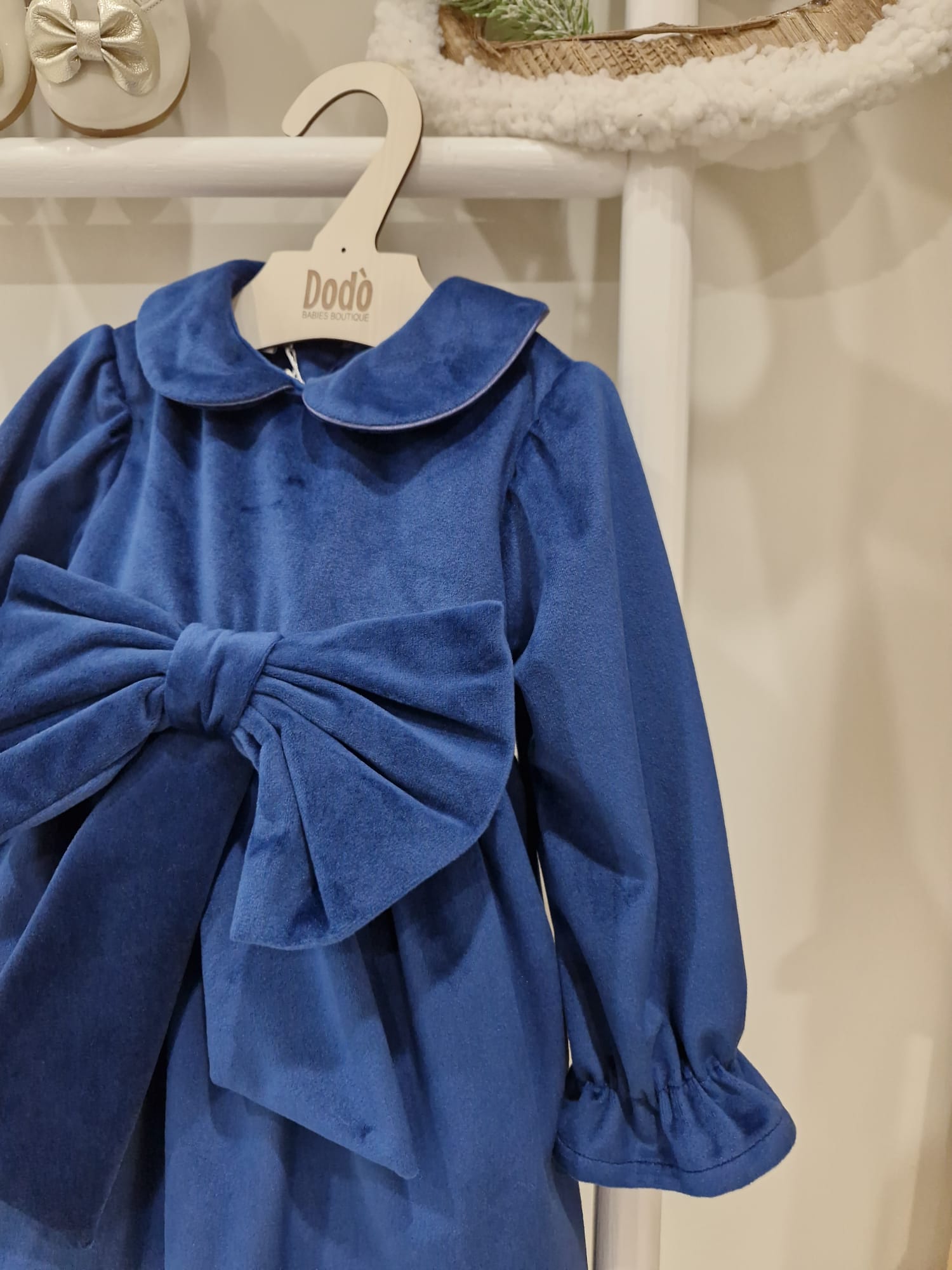 ABITO BLUE VELVET BOW