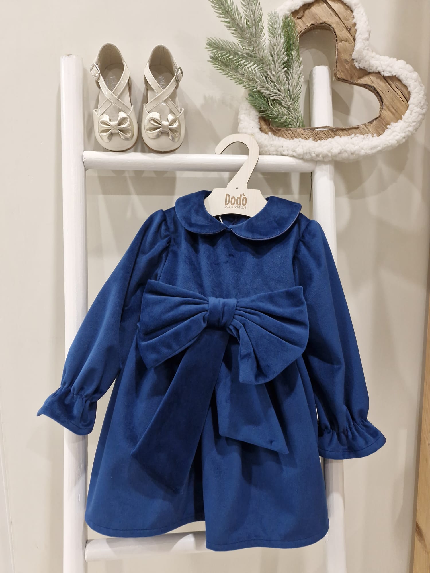 ABITO BLUE VELVET BOW