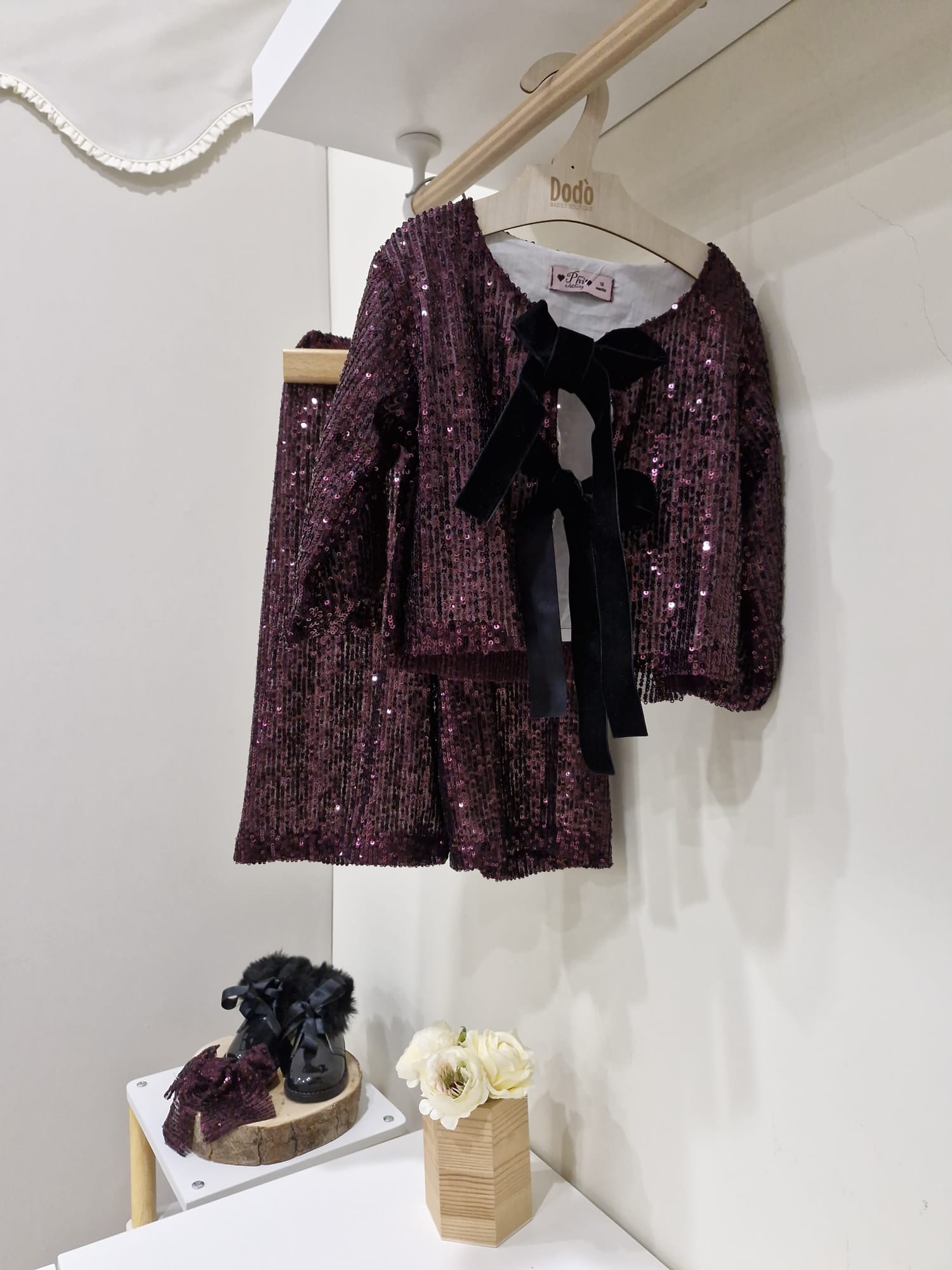 COMPLETO PRUNE PAILLETTES