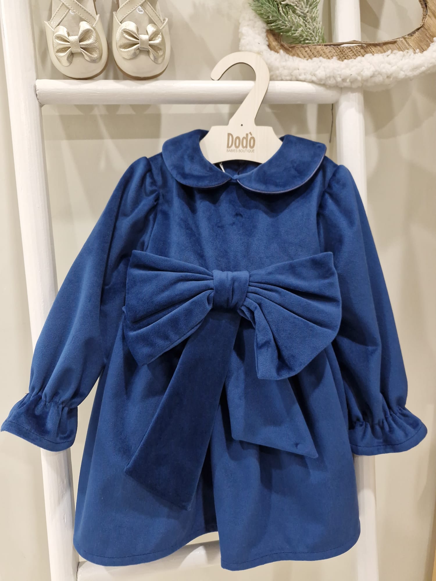 ABITO BLUE VELVET BOW