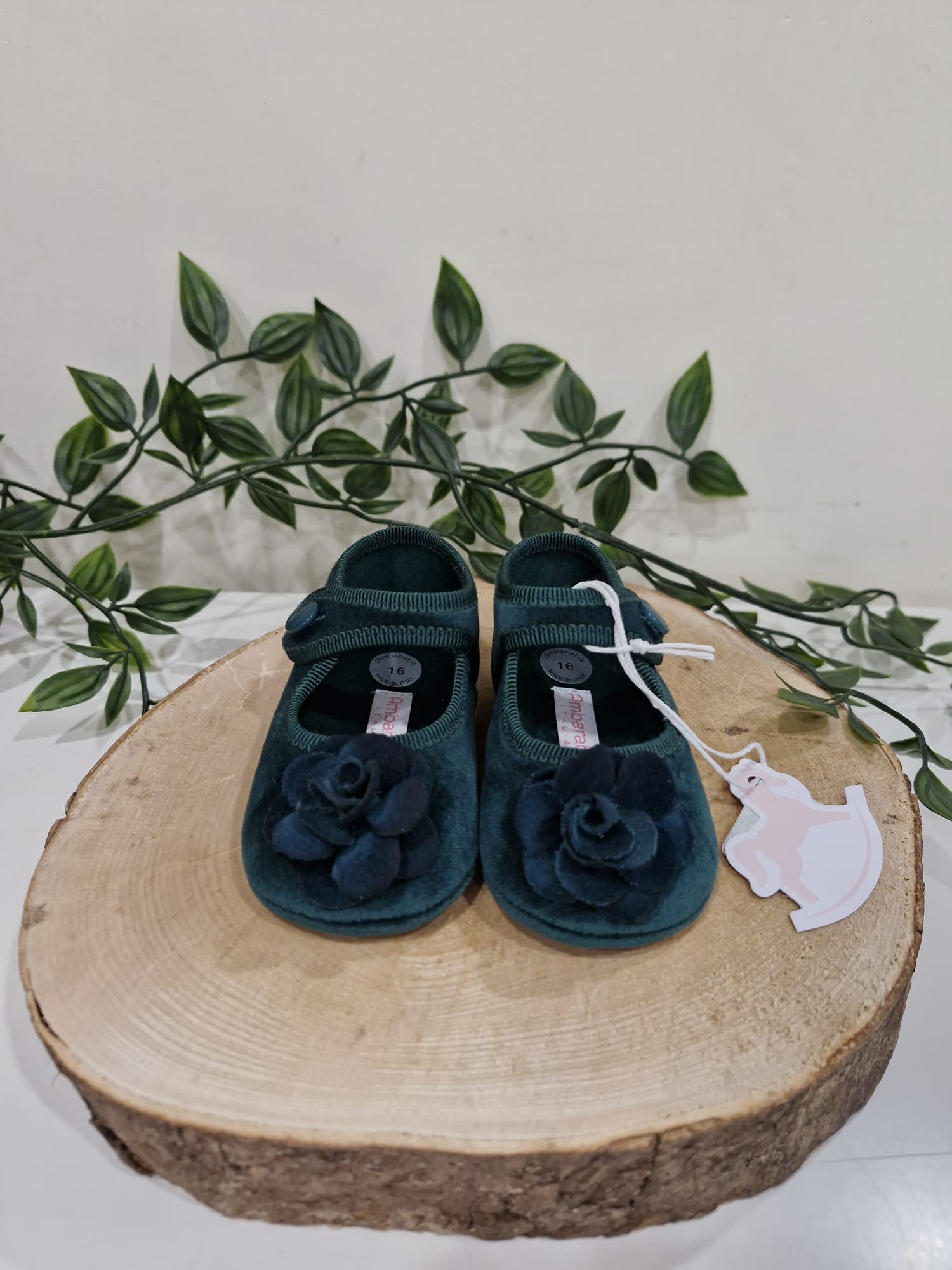 BALLERINA GREEN FLOWER VELVET