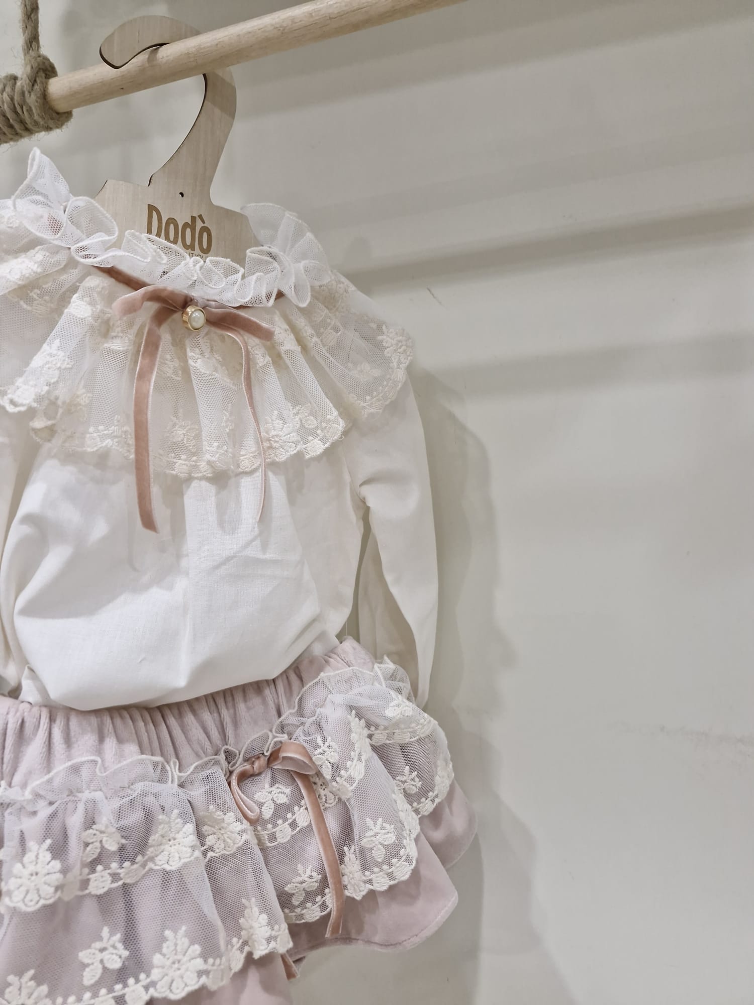 POPELINE PINK VELVET AND BLUSE