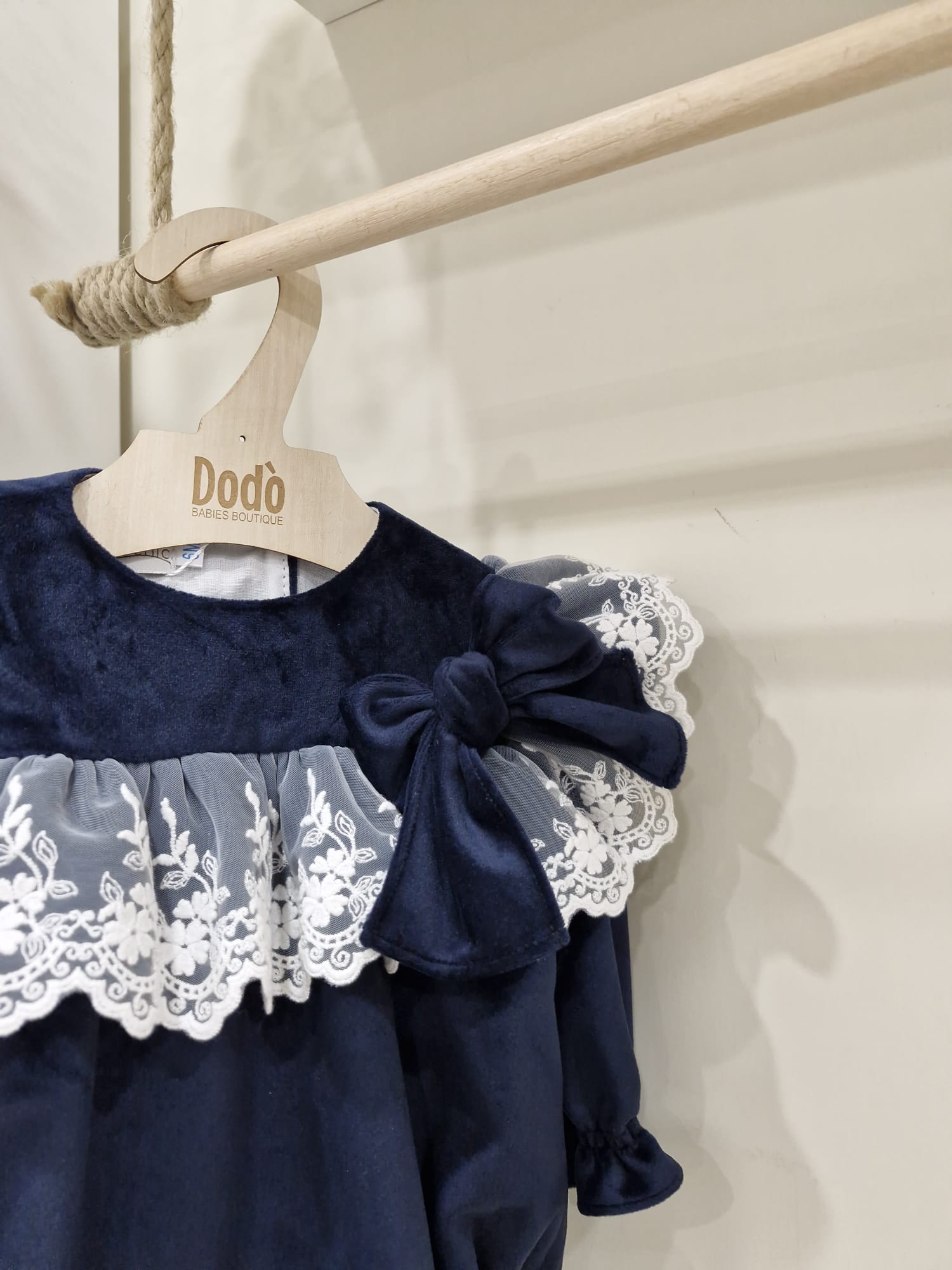 BLUE NAVY VELVET ROMPER