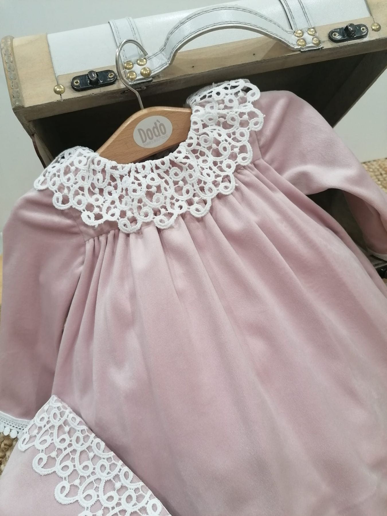 SOFT PINK VELVET DRESS